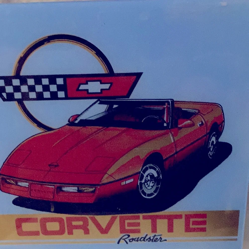 Corvette Roadster Glass Wall Decor